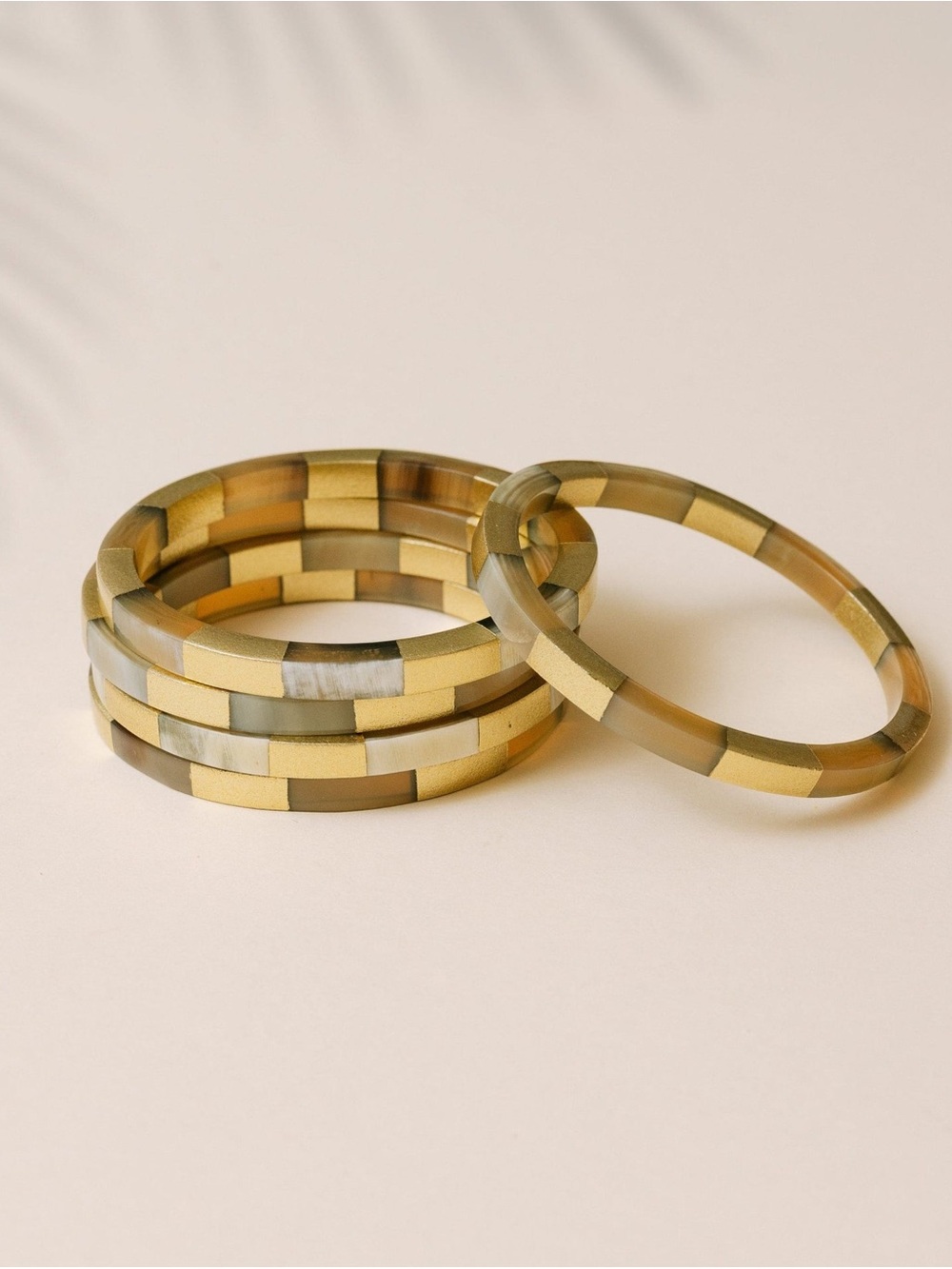 Sunshine Tienda Gold Tile Bangle Set NWT